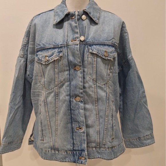 Zara oversized Sherpa denim jacket - Picture 8 of 11